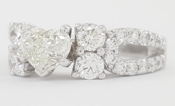Heart Diamond Engagement Ring 1.53 ct 18K White Gold GIA Retail $7,000