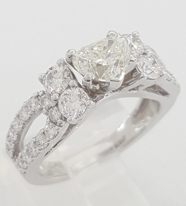 Heart Diamond Engagement Ring 1.53 ct 18K White Gold GIA Retail $7,000