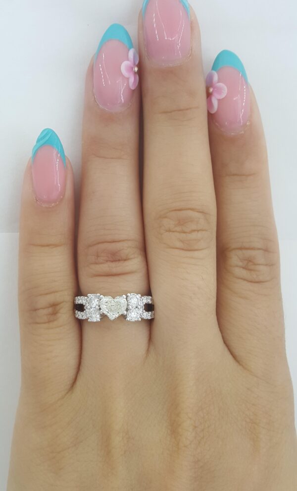 Heart Diamond Engagement Ring 1.53 ct 18K White Gold GIA Retail $7,000
