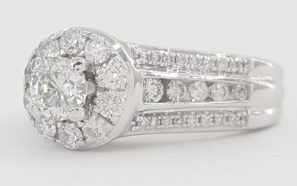 Round Brilliant Diamond Halo Engagement Ring 1 ct 14k White Gold Rtl $4K