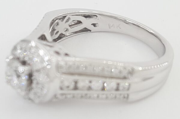 Round Brilliant Diamond Halo Engagement Ring 1 ct 14k White Gold Rtl $4K
