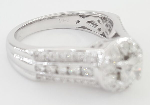 Round Brilliant Diamond Halo Engagement Ring 1 ct 14k White Gold Rtl $4K