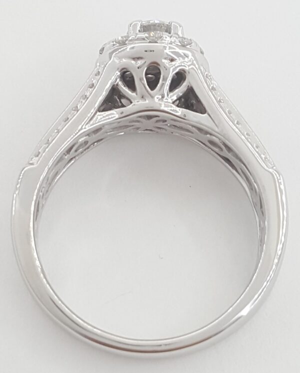 Round Brilliant Diamond Halo Engagement Ring 1 ct 14k White Gold Rtl $4K