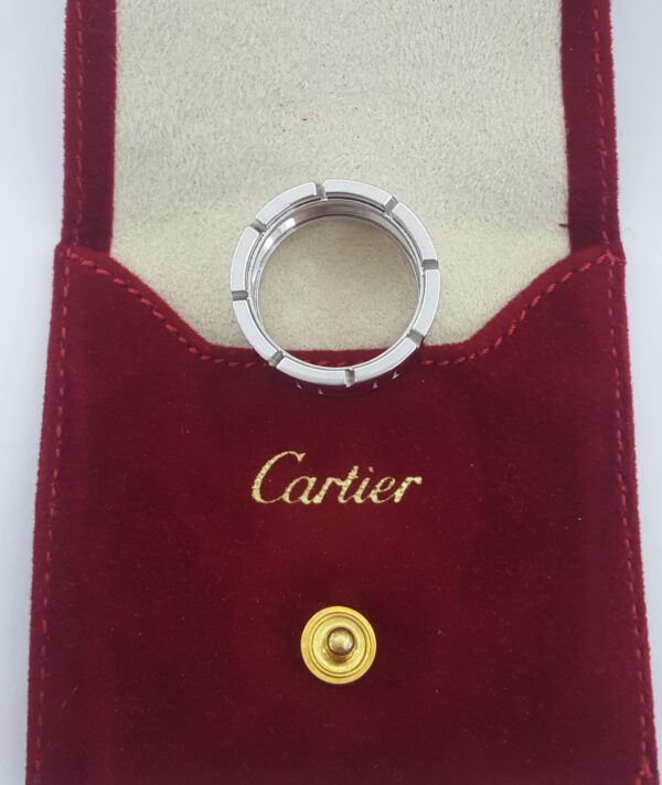 Cartier Tank Francaise Large Wedding Band Ring 18k White Gold 12 mm Size 61 US 9