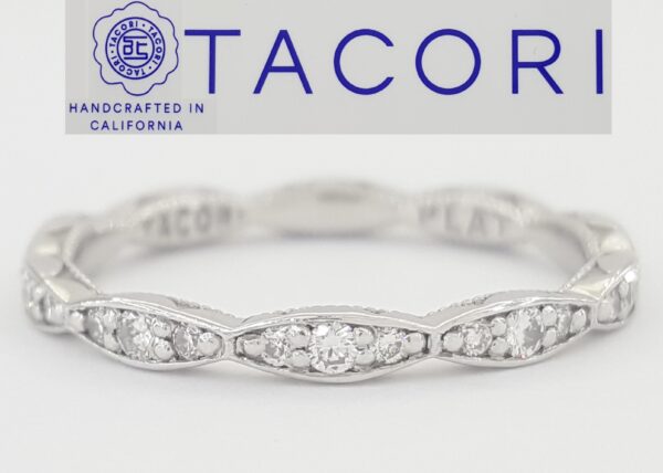 Tacori Sculpted Crescent Diamond Eternity Wedding Band Ring Plat 46-25ET 0.6ct