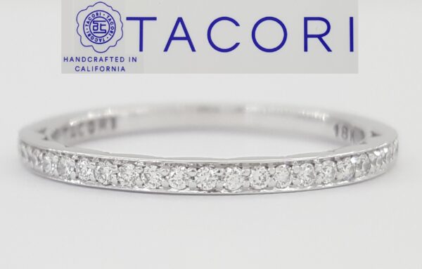 Tacori Sculpted Crescent 41-1.5W 18k White Gold 0.17 ct Round Diamond Band