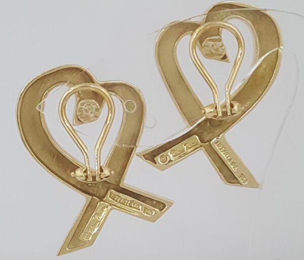 Vintage Tiffany & Co Paloma Picasso Large Loving Heart 18K Gold Earrings 21.5 gr