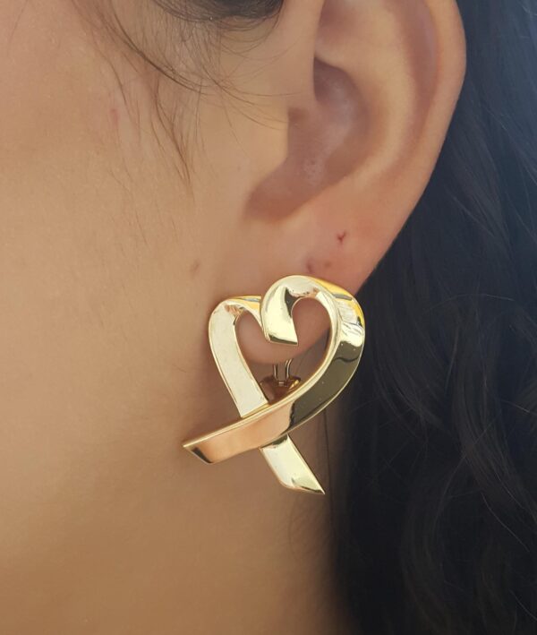 Vintage Tiffany & Co Paloma Picasso Large Loving Heart 18K Gold Earrings 21.5 gr