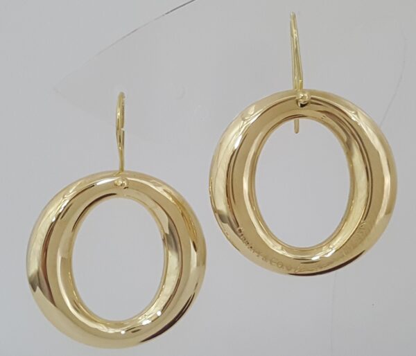 Tiffany & Co Elsa Peretti Sevillana 18K Yellow Gold Earrings Medium Model 24mm