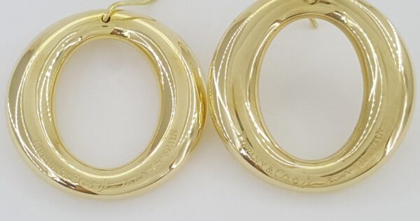 Tiffany & Co Elsa Peretti Sevillana 18K Yellow Gold Earrings Medium Model 24mm