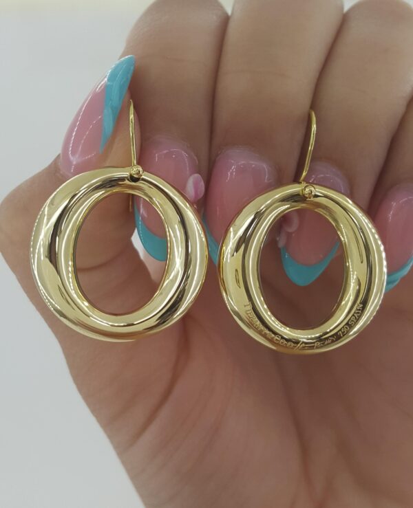 Tiffany & Co Elsa Peretti Sevillana 18K Yellow Gold Earrings Medium Model 24mm