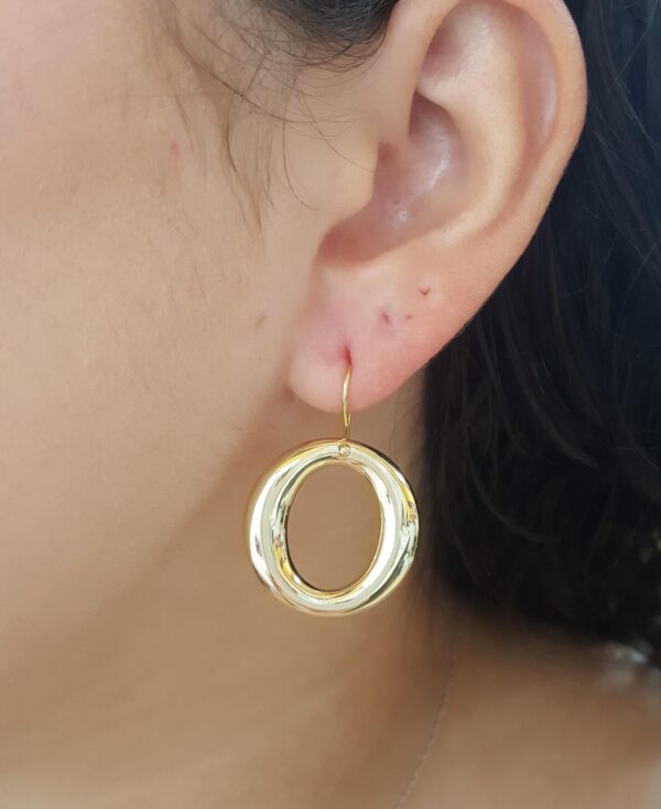 Tiffany & Co Elsa Peretti Sevillana 18K Yellow Gold Earrings Medium Model 24mm