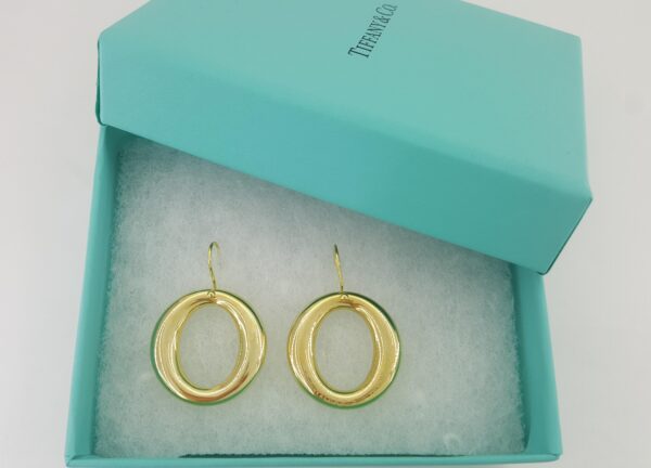 Tiffany & Co Elsa Peretti Sevillana 18K Yellow Gold Earrings Medium Model 24mm