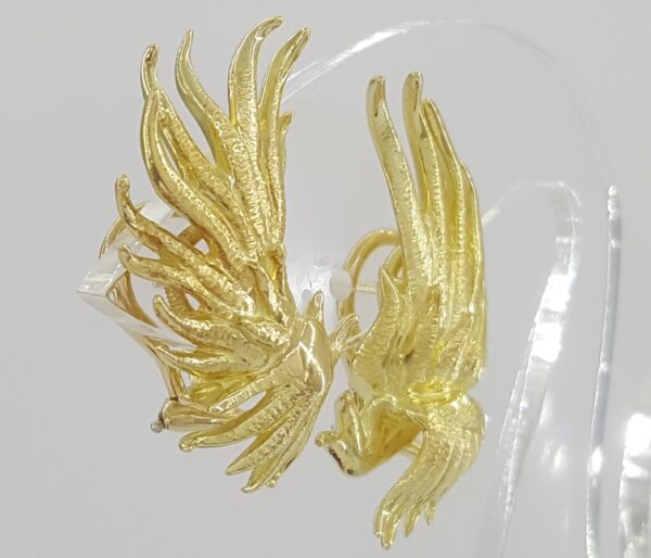 Vintage Tiffany & Co Schlumberger 18K Yellow Gold Clip-On Earrings 15 Gr 1.25"