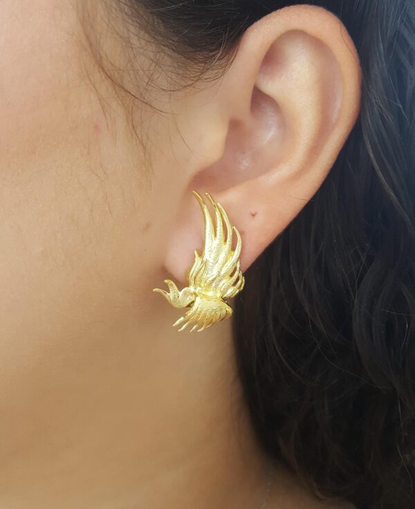 Vintage Tiffany & Co Schlumberger 18K Yellow Gold Clip-On Earrings 15 Gr 1.25"