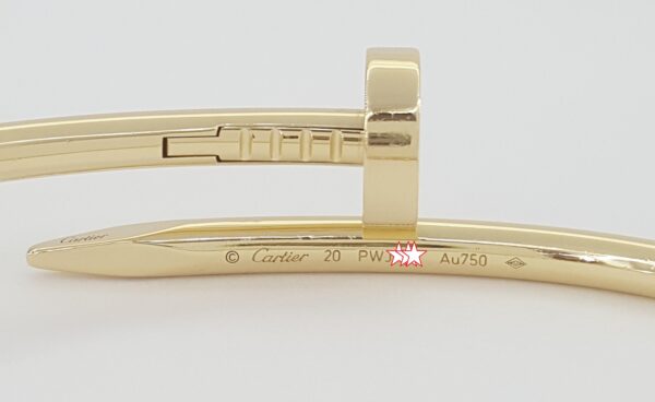 Cartier Juste Un Clou 18K Yellow Gold Bracelet SIZE 20 Retail $8,000