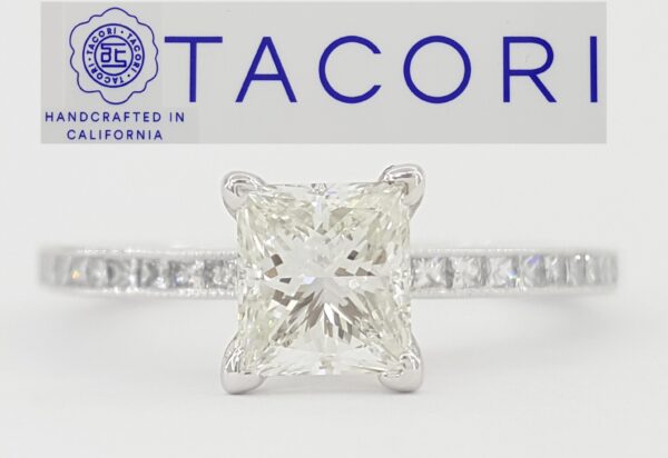 TACORI Sculpted Crescent 45-15 Princess Diamond Engagement Ring 1.19 ct 18K