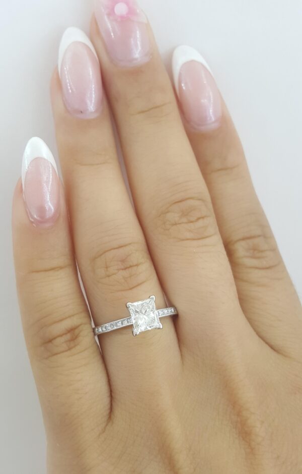 TACORI Sculpted Crescent 45-15 Princess Diamond Engagement Ring 1.19 ct 18K
