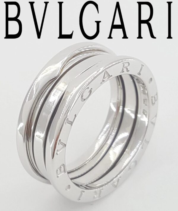 Bvlgari Bulgari B.Zero1 Three-Row Band 18k White Gold Size 57 Retail $3,100