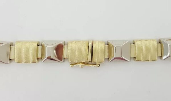 Faro Italy Square Links Chain Necklace 14K Yellow Gold 8.7mm Wide 48 Grams 17"