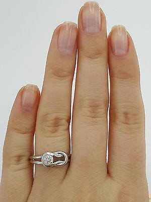 0.25 ct 14k White Gold Round Diamond Solitaire Knot Engagement Ring 3.5 Grams