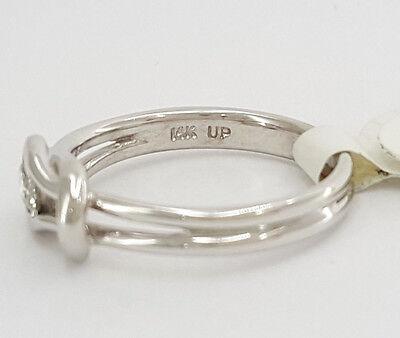 0.25 ct 14k White Gold Round Diamond Solitaire Knot Engagement Ring 3.5 Grams