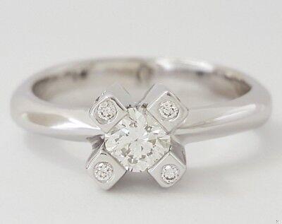 Round Brilliant Cut Diamond Engagement Ring 0.51 ct 18K White Gold