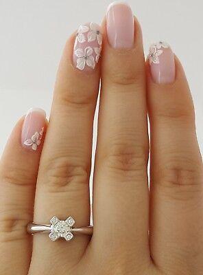 Round Brilliant Cut Diamond Engagement Ring 0.51 ct 18K White Gold