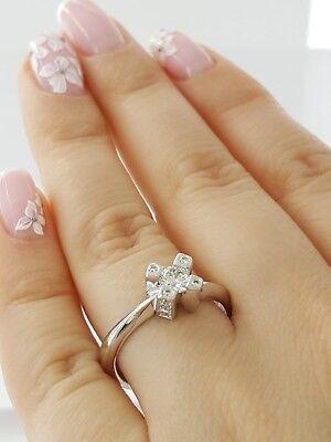 Round Brilliant Cut Diamond Engagement Ring 0.51 ct 18K White Gold