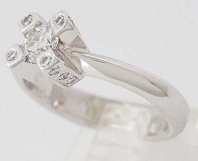 Round Brilliant Cut Diamond Engagement Ring 0.51 ct 18K White Gold