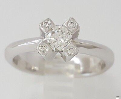 Round Brilliant Cut Diamond Engagement Ring 0.51 ct 18K White Gold