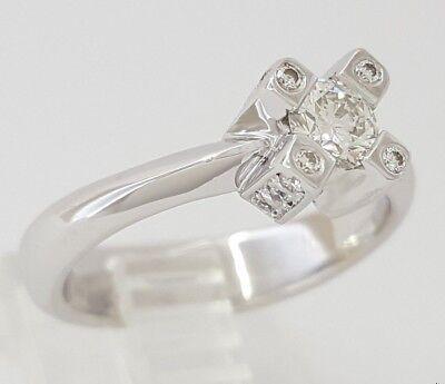 Round Brilliant Cut Diamond Engagement Ring 0.51 ct 18K White Gold