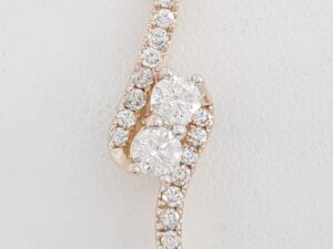 Ever Us Two-Stone Round Natural Diamond Pendant Necklace 1 ct 14k Rose Gold 19"