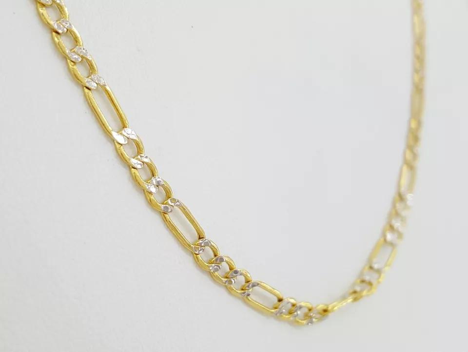 Yellow Gold Figaro Lightweight Chain Necklace 10K 22" Long 4.3 Grams 3.4 mm Wide
