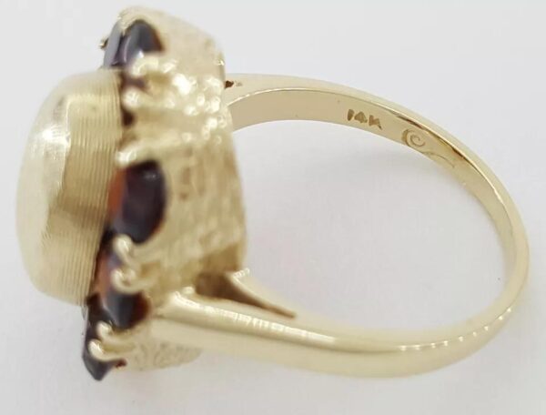 Vintage Old European Cut Garnet 14k Yellow Gold Ring 2.4 ct 5.7 Grams