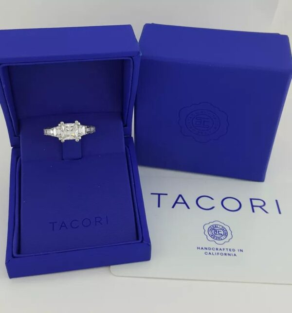 Tacori Reverse Crescent Plat 1.70 ct Semi-Mount Three Stone Engagement Ring