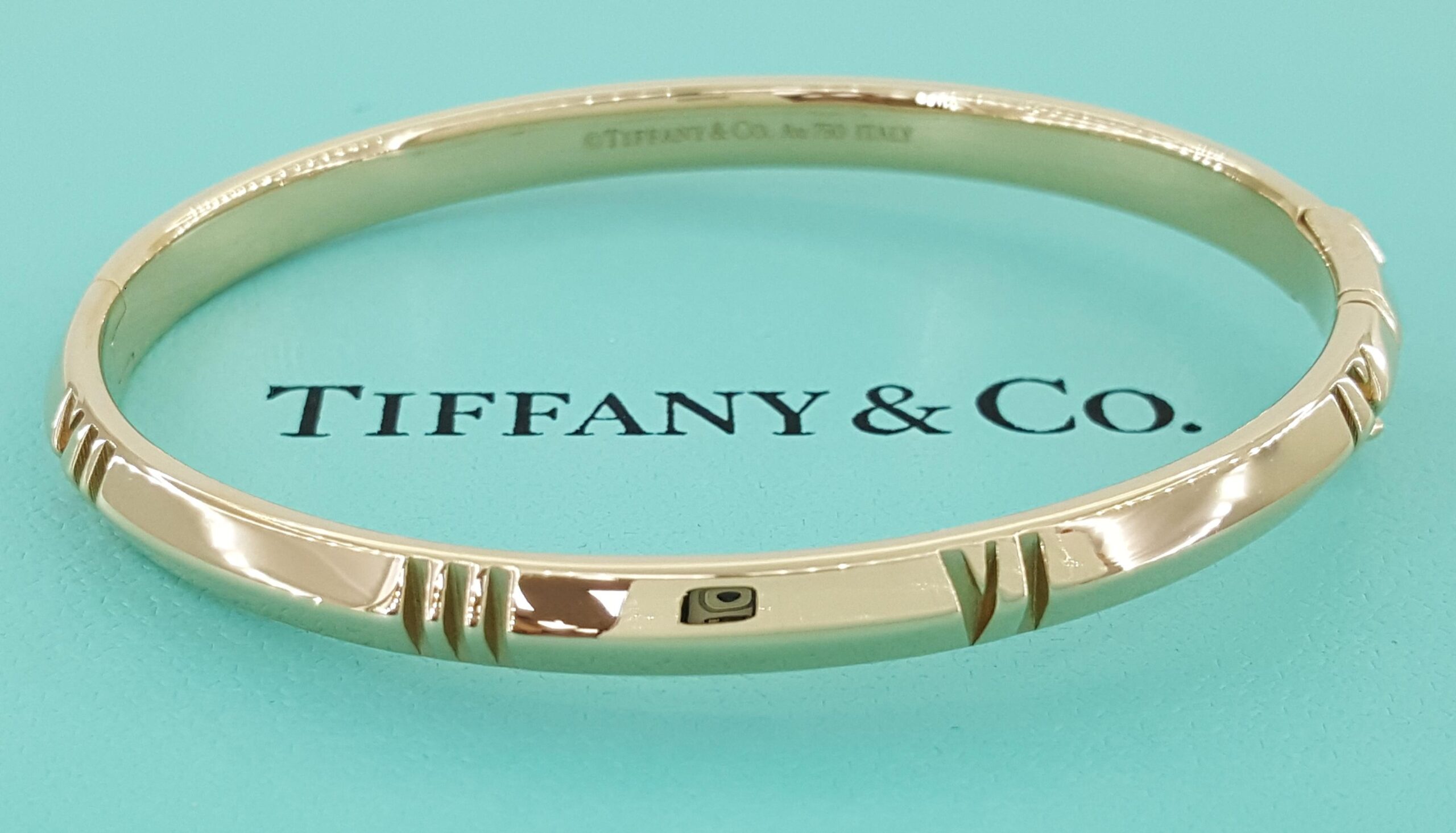 TIFFANY & CO Atlas 18K Rose Gold Wide Bangle Bracelet 32.3 grams 6.5"