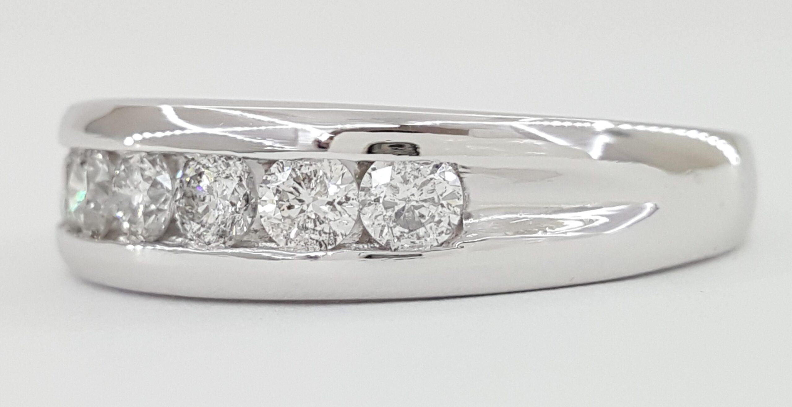 Channel Set Round Diamond Gents Platinum Wedding Band 1 ct 6.5mm Retail $2,999