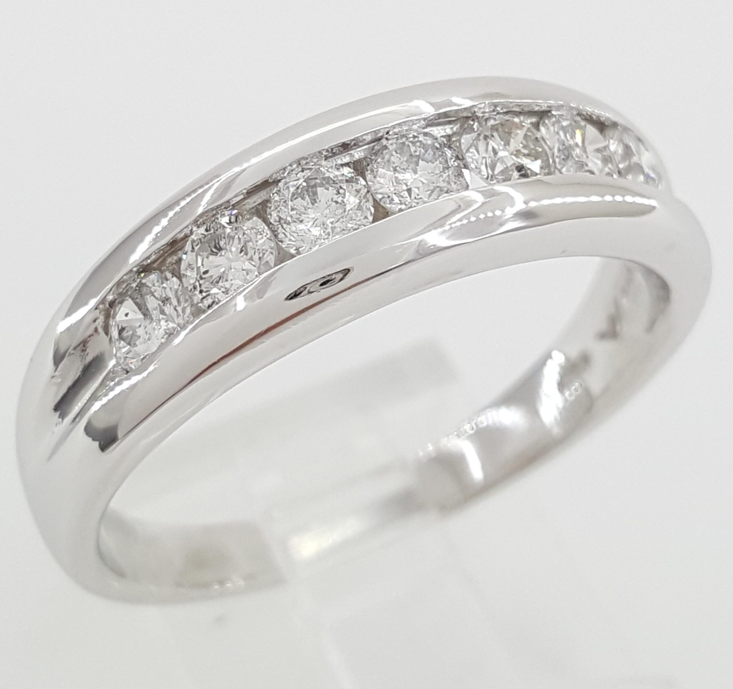 Channel Set Round Diamond Gents Platinum Wedding Band 1 ct 6.5mm Retail $2,999