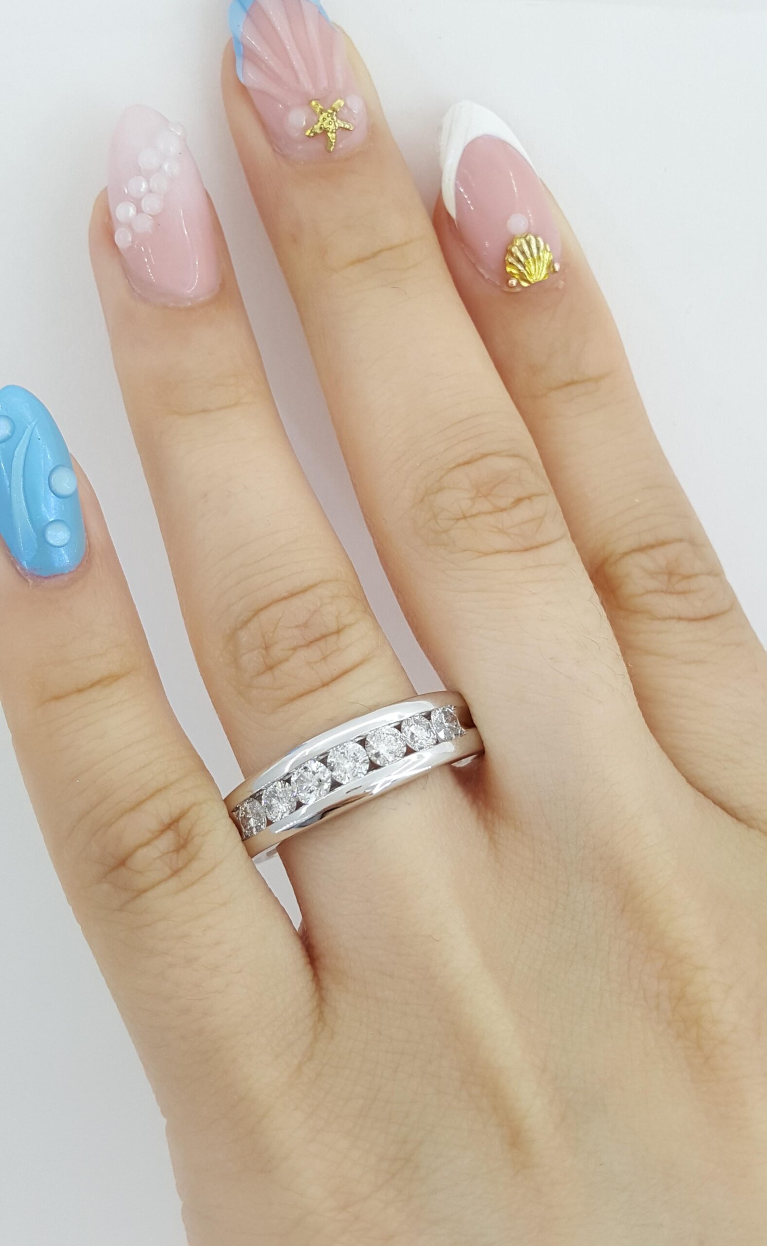 Channel Set Round Diamond Gents Platinum Wedding Band 1 ct 6.5mm Retail $2,999