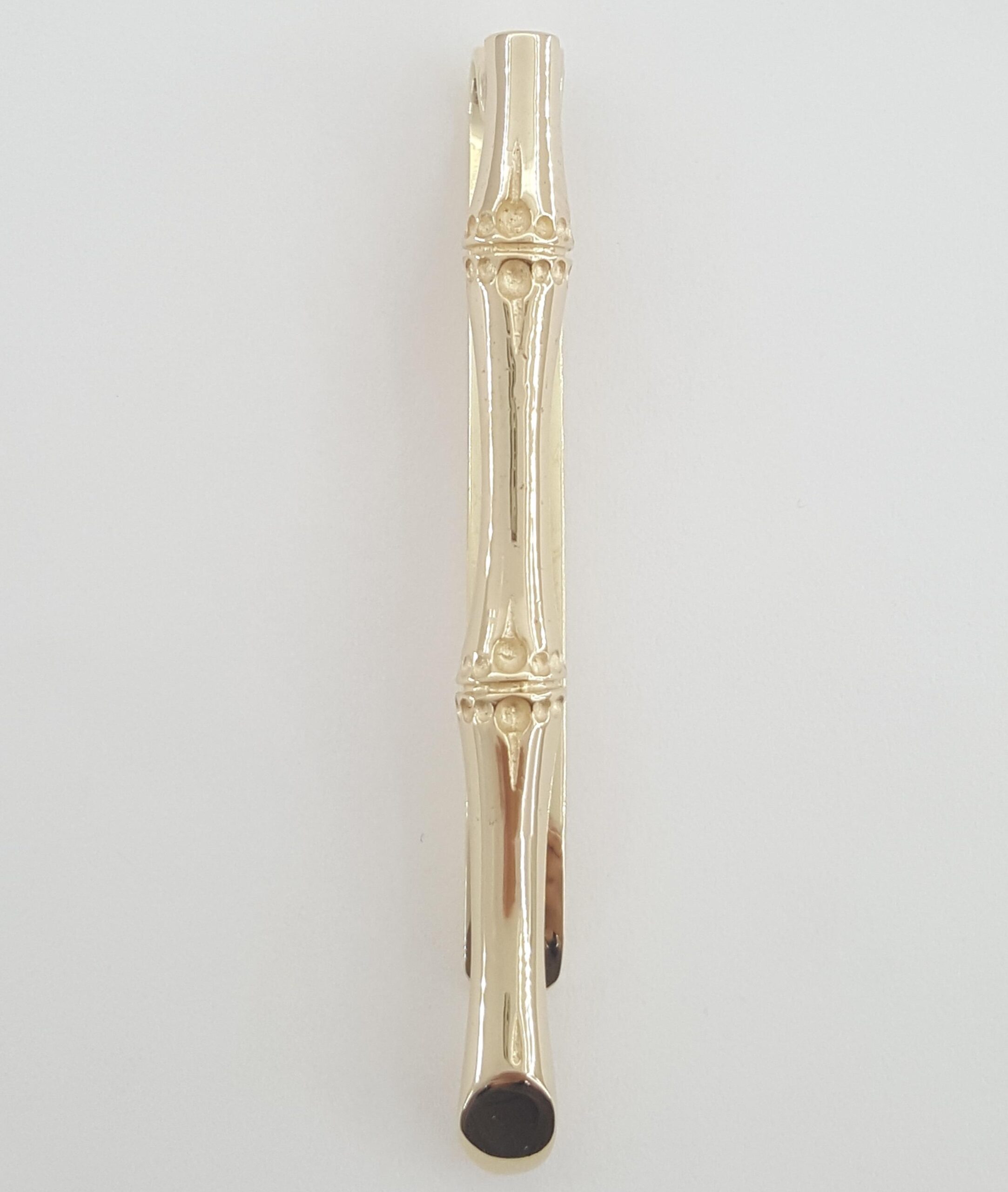 Tiffany & Co Vintage 14K Yellow Gold Bamboo Motif Pattern Tie Clip Bar 1.85"