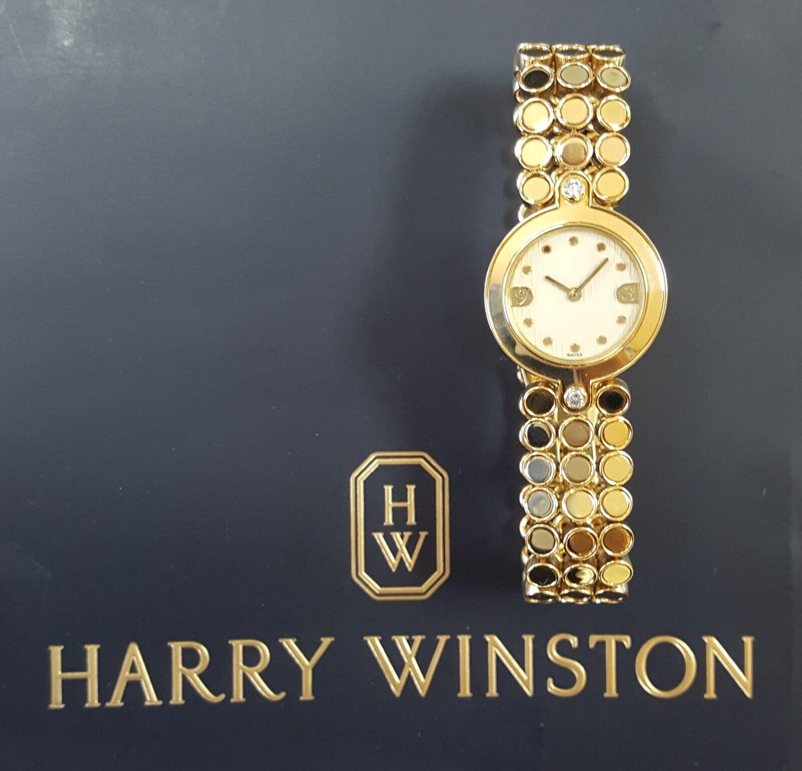 Harry Winston Premier Ladies 18k Yellow Gold Diamond Quartz Watch 22.6mm 66 Gr