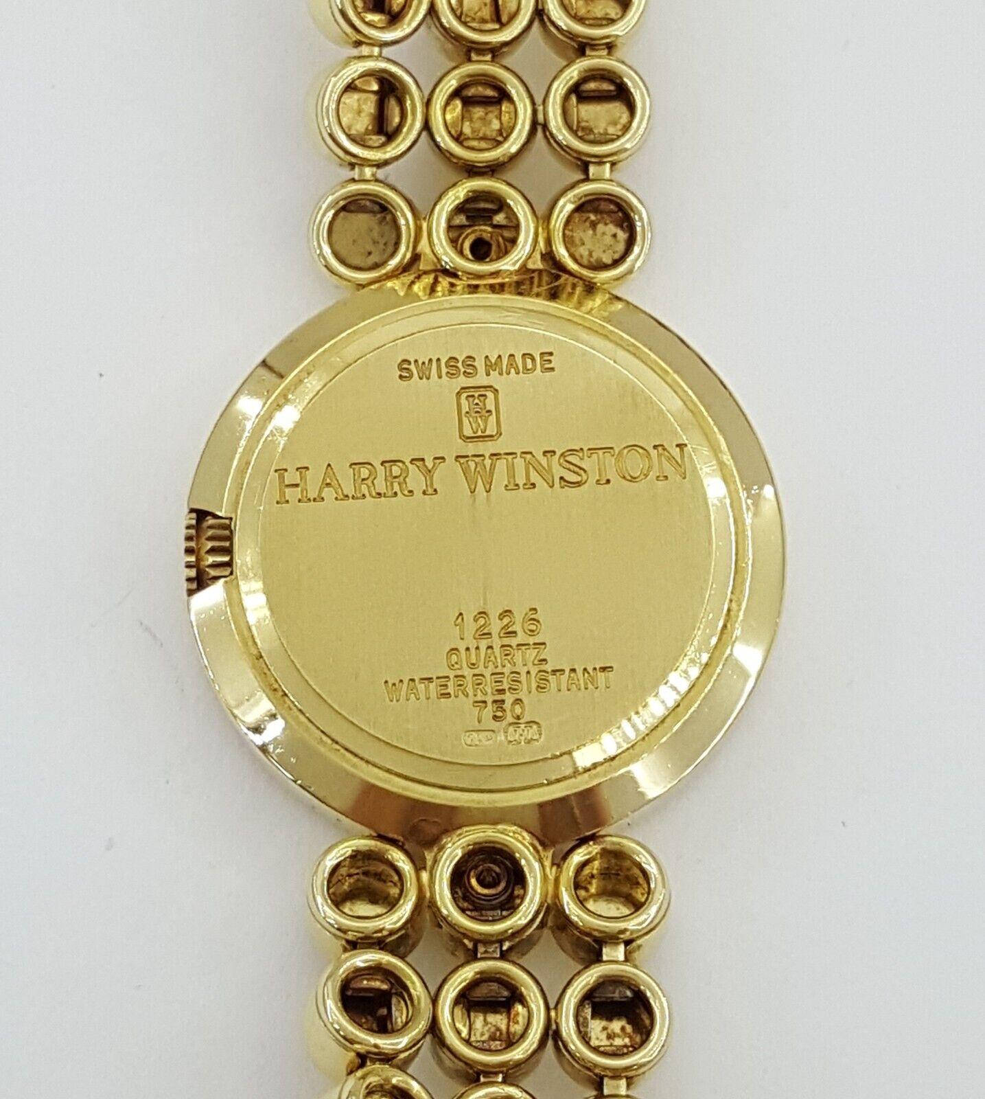 Harry Winston Premier Ladies 18k Yellow Gold Diamond Quartz Watch 22.6mm 66 Gr