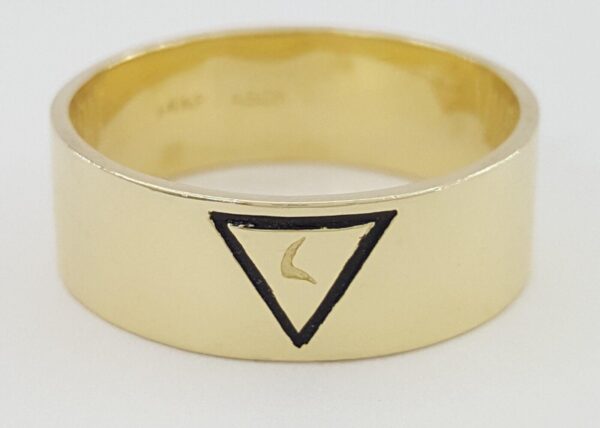 Masonic Freemasons Virtus Junxit Mors Men's Ring 14K Gold 7.4 mm