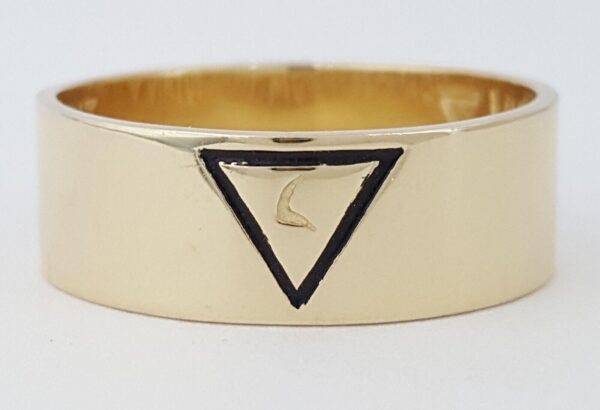 Masonic Freemasons Virtus Junxit Mors Men's Ring 14K Gold 7.4 mm