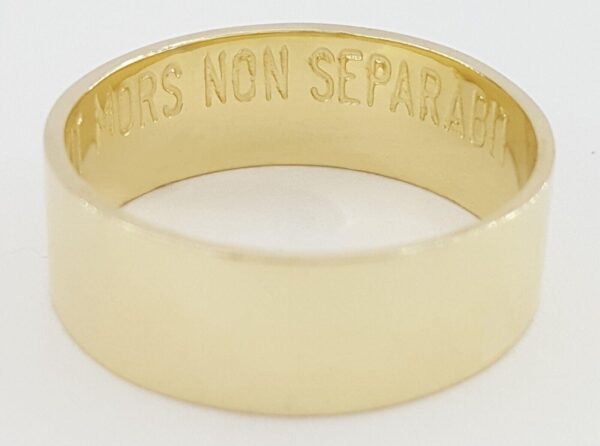 Masonic Freemasons Virtus Junxit Mors Men's Ring 14K Gold 7.4 mm