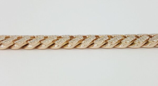 Cuban Link Pave Diamond Rose Gold Bracelet 8 ct 75.4 Grams 10k 8.25"