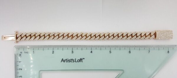 Cuban Link Pave Diamond Rose Gold Bracelet 8 ct 75.4 Grams 10k 8.25"