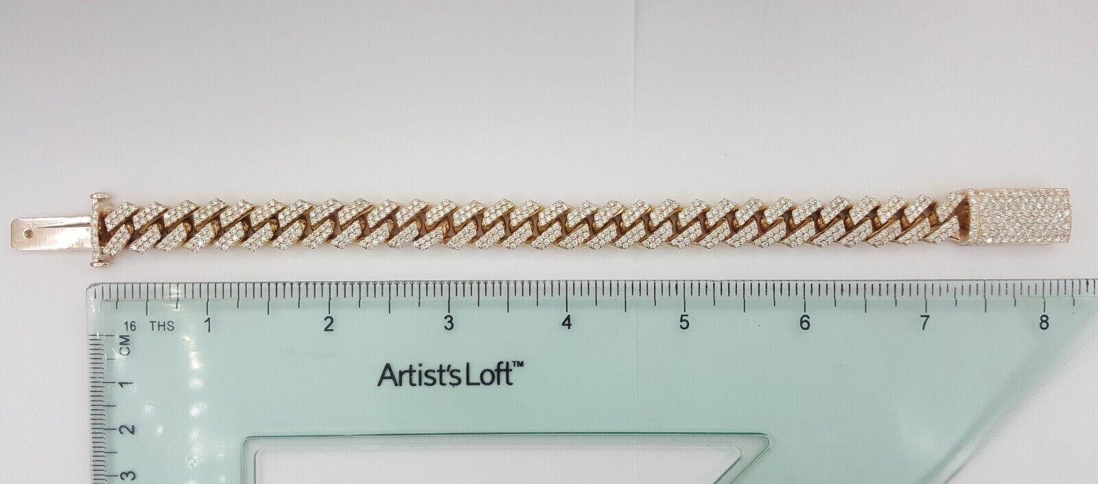 Cuban Link Pave Diamond Rose Gold Bracelet 8 ct 75.4 Grams 10k 8.25"