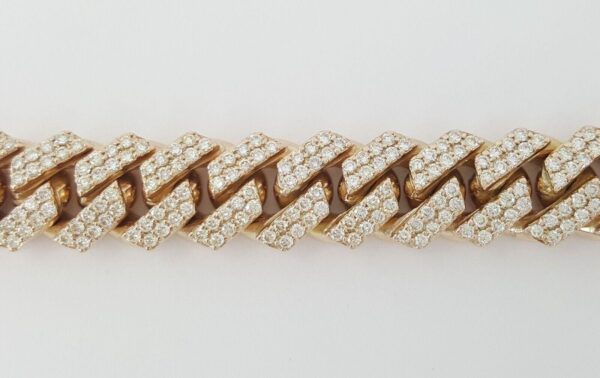 Cuban Link Pave Diamond Rose Gold Bracelet 8 ct 75.4 Grams 10k 8.25"